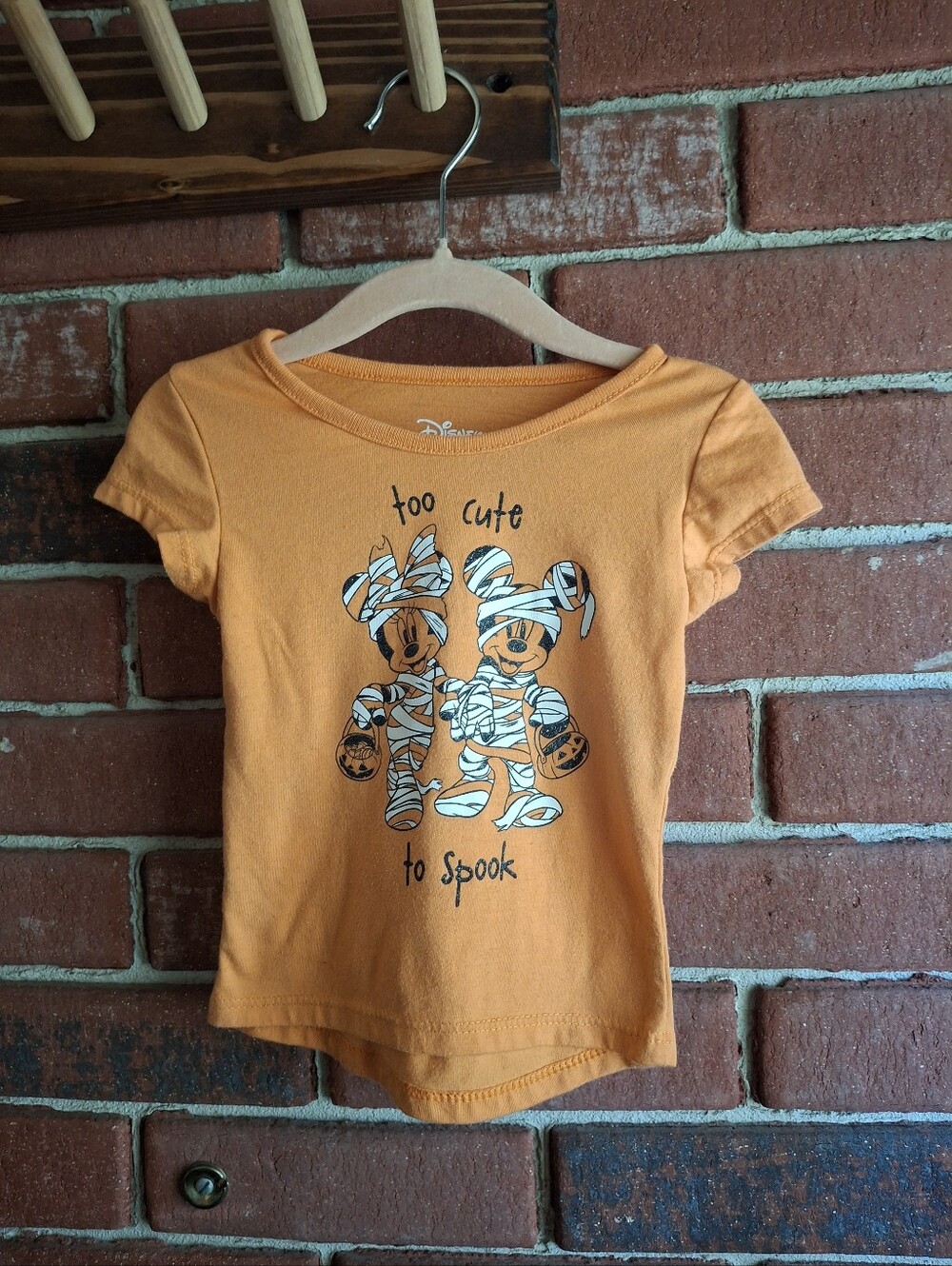 Disney Orange 'Too Cute to Spook' Mummy Characters Tee